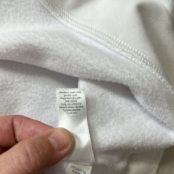 Athleta S White Limitless Printed Graphic Crewneck  Fleece Interior Pullover - Picture 13 of 14